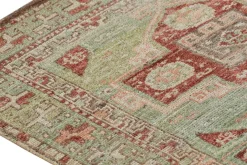 Pamono Kazak Style Runner Rug in Green with Geometric Medallions from R&K Principal Jahanshah Nazmiyal><noscript><img width=