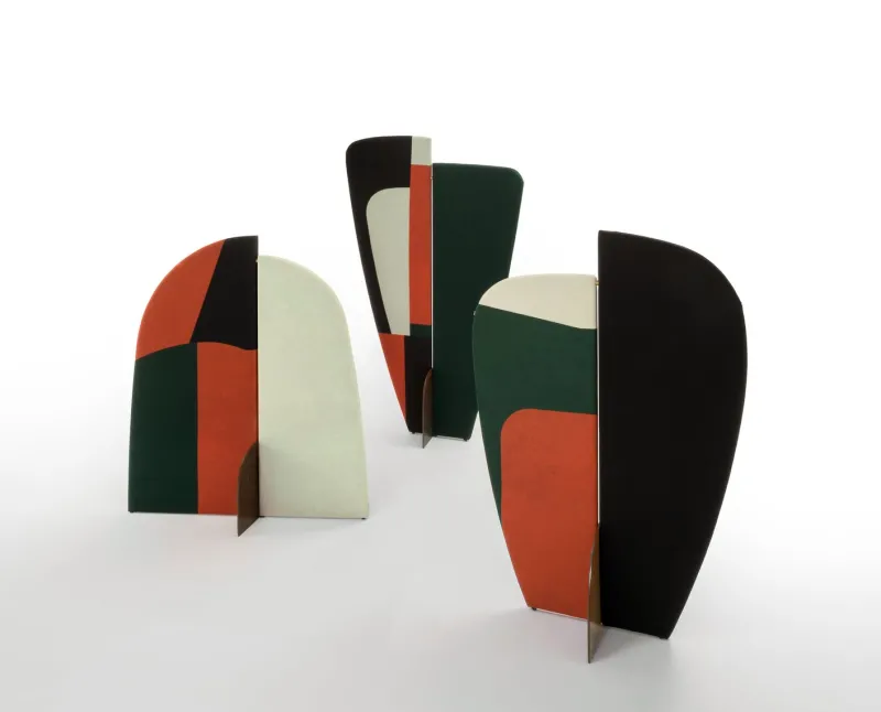 Best Pamono Kazimir Abstract Screens in Green, Red, White, & Black by Julia Dodza for Colé, Set of 3