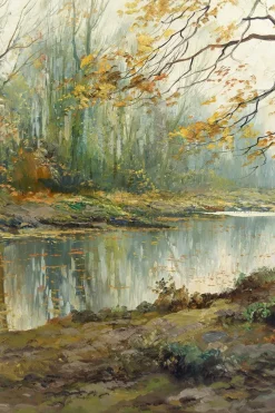 Clearance Pamono Kees Terlouw, Autumn Landscape, 1910, Canvas Painting, Framed