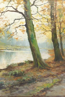 Clearance Pamono Kees Terlouw, Autumn Landscape, 1910, Canvas Painting, Framed