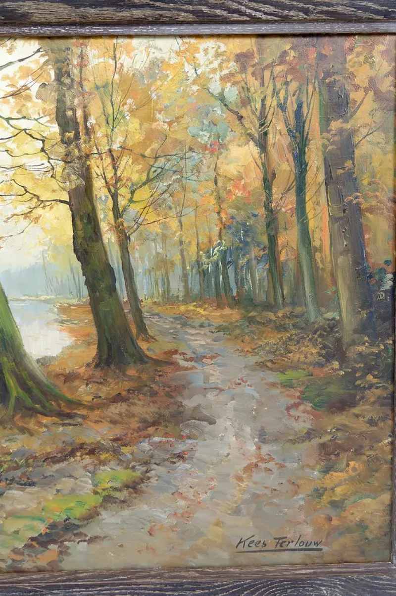 Clearance Pamono Kees Terlouw, Autumn Landscape, 1910, Canvas Painting, Framed