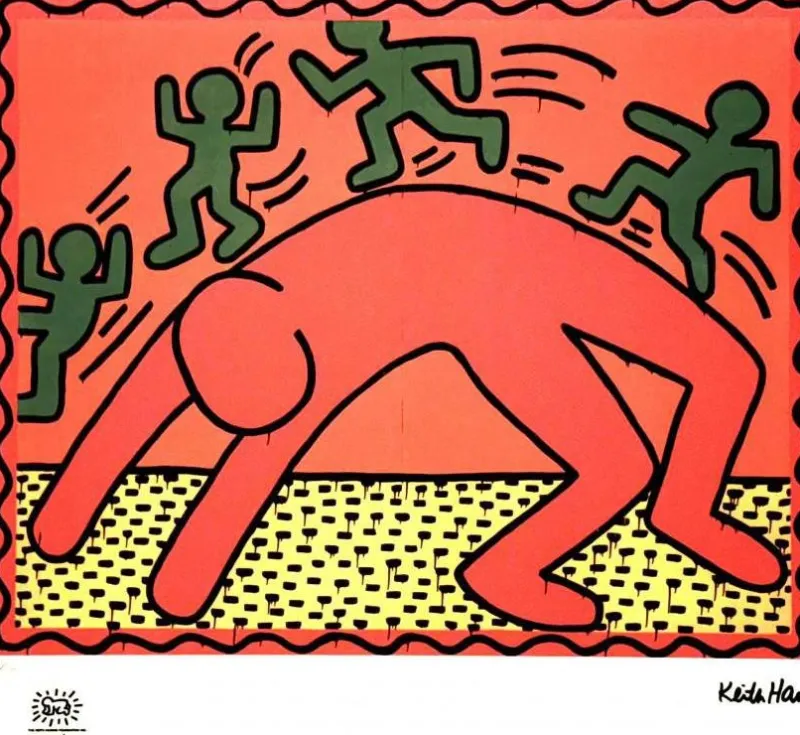 Hot Pamono Keith Haring, Pop Art Composition, Print