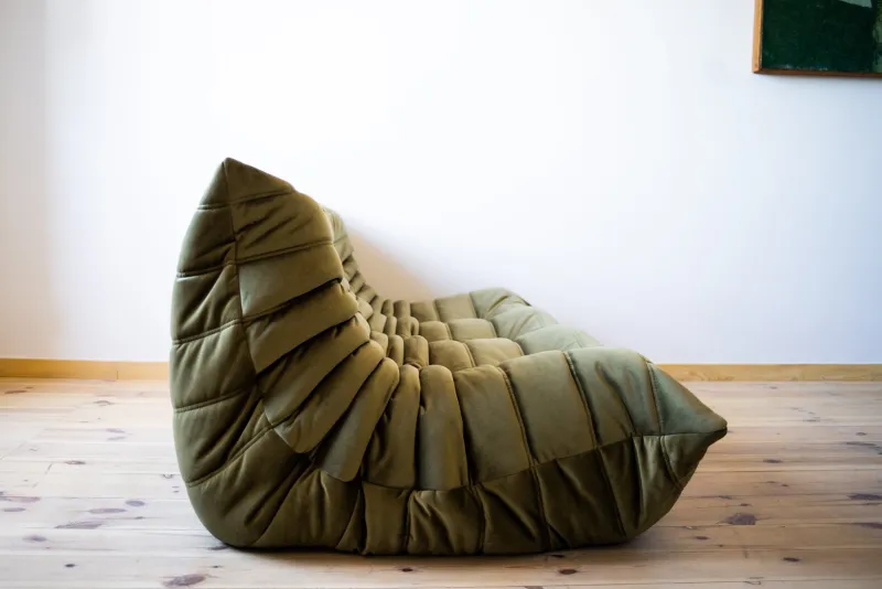 Outlet Pamono Khaki Velvet Living Room Set by Michel Ducaroy for Ligne Roset, 1970s, Set of 5