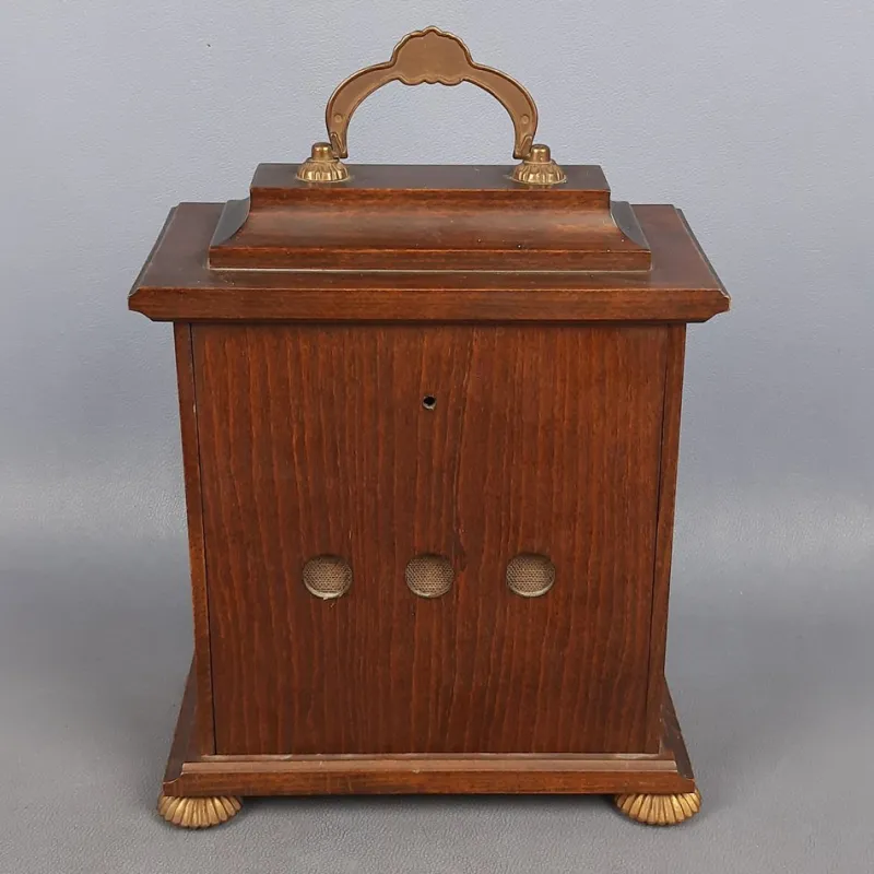 Pamono Kienzle Mechanical Table Clock in Wood and Brass, 1960s> Clocks