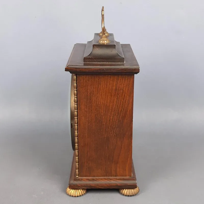 Pamono Kienzle Mechanical Table Clock in Wood and Brass, 1960s> Clocks