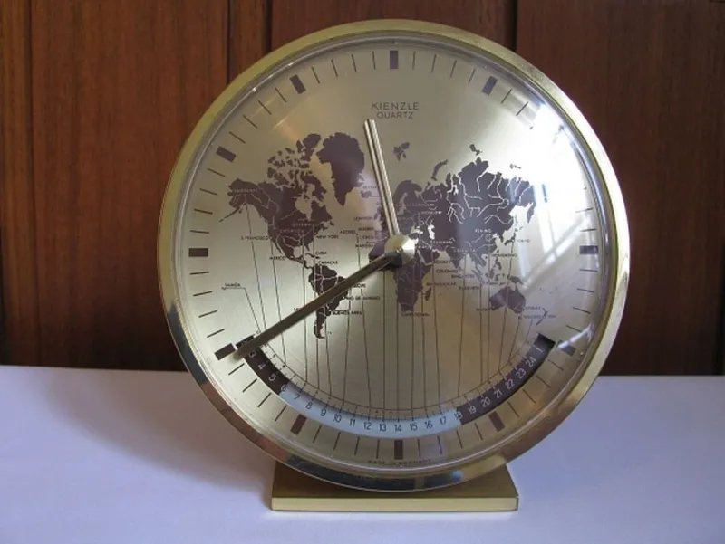 Pamono Kienzle World Clock by Heinrich Möller for Kienzle International, 1970s> Clocks