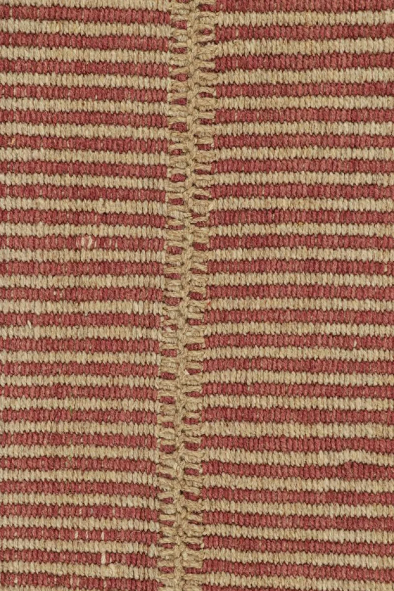 Pamono Kilim Rug in Beige and Red Textural Stripes from R&K Principal Jahanshah Nazmiyal> Carpets & Textiles|Carpets & Textiles