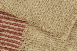 Pamono Kilim Rug in Beige and Red Textural Stripes from R&K Principal Jahanshah Nazmiyal><noscript><img width=