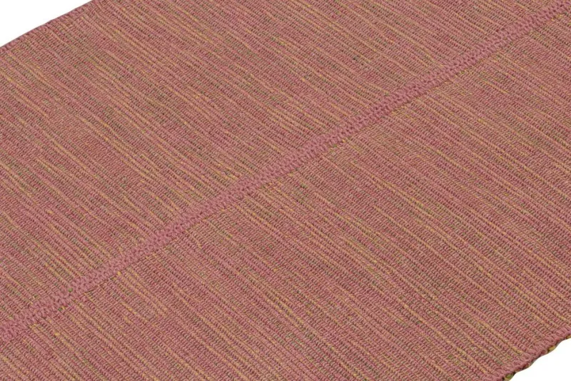 New Pamono Kilim Rug in Pink with Yellow and Green Accents from R&K Principal Jahanshah Nazmiyal