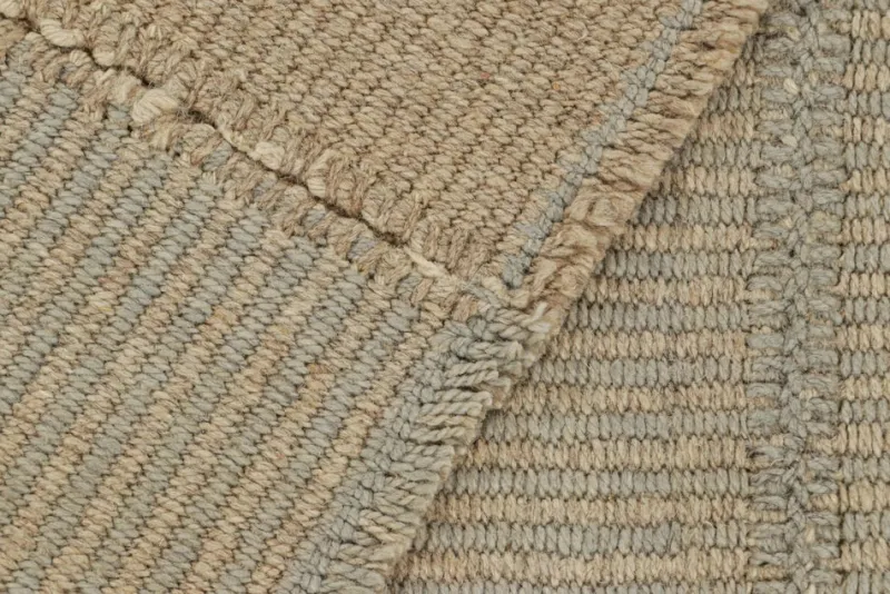 Pamono Kilim Rug with Light Blue and Beige Textural Stripes from R&K Principal Jahanshah Nazmiyal> Carpets & Textiles|Carpets & Textiles
