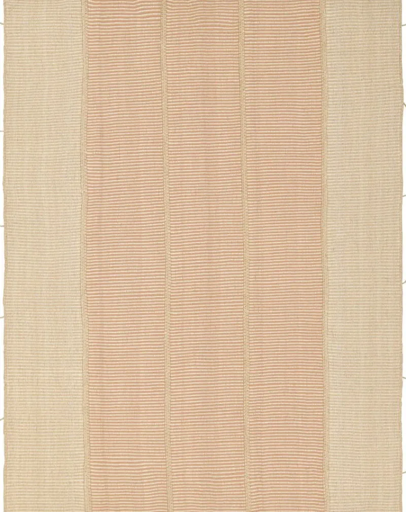 New Pamono Kilim with Textural Beige and Pink Stripes from R&K Principal Jahanshah Nazmiyal
