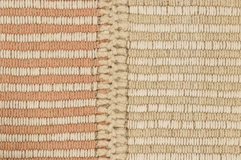 New Pamono Kilim with Textural Beige and Pink Stripes from R&K Principal Jahanshah Nazmiyal