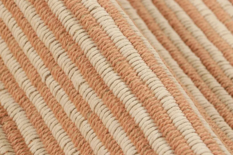 New Pamono Kilim with Textural Beige and Pink Stripes from R&K Principal Jahanshah Nazmiyal