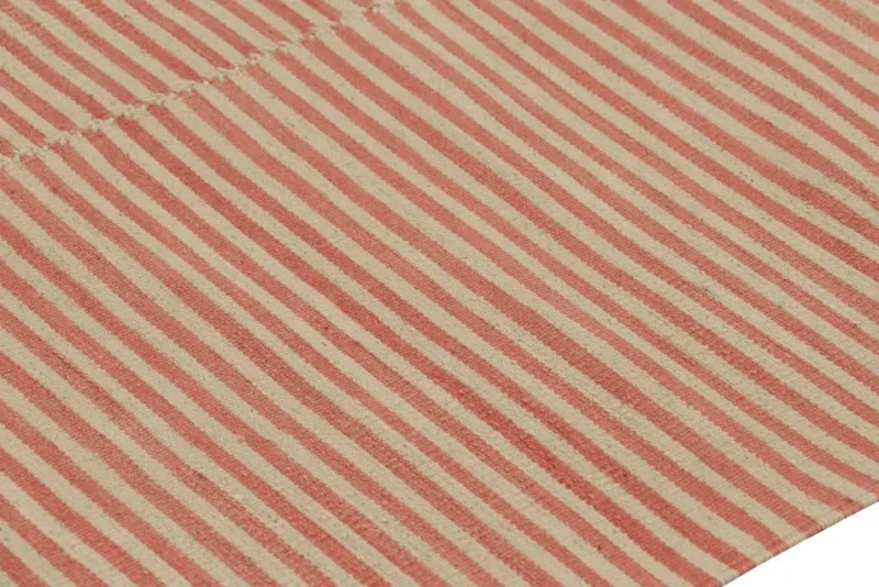 Pamono Kilim with Textural Beige and Orange Stripes from R&K Principal Jahanshah Nazmiyal> Carpets & Textiles|Carpets & Textiles