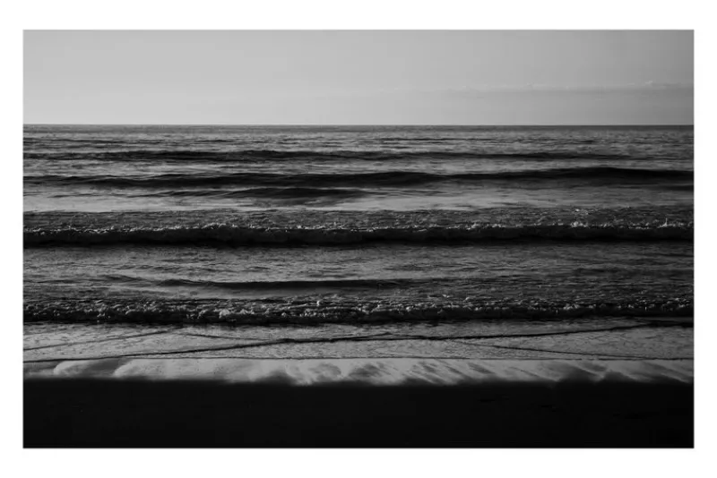 New Pamono Kind of Cyan, Black and White Seascape of Pacific Beach Horizon, 2021, Giclee Print