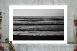 New Pamono Kind of Cyan, Black and White Seascape of Pacific Beach Horizon, 2021, Giclee Print