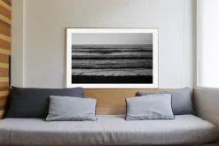 New Pamono Kind of Cyan, Black and White Seascape of Pacific Beach Horizon, 2021, Giclee Print