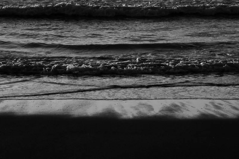 New Pamono Kind of Cyan, Black and White Seascape of Pacific Beach Horizon, 2021, Giclee Print