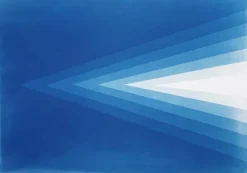 Hot Pamono Kind of Cyan, Geometric Blue Diamond Diptych, Cyanotype, 2025