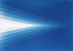 Hot Pamono Kind of Cyan, Geometric Blue Diamond Diptych, Cyanotype, 2025