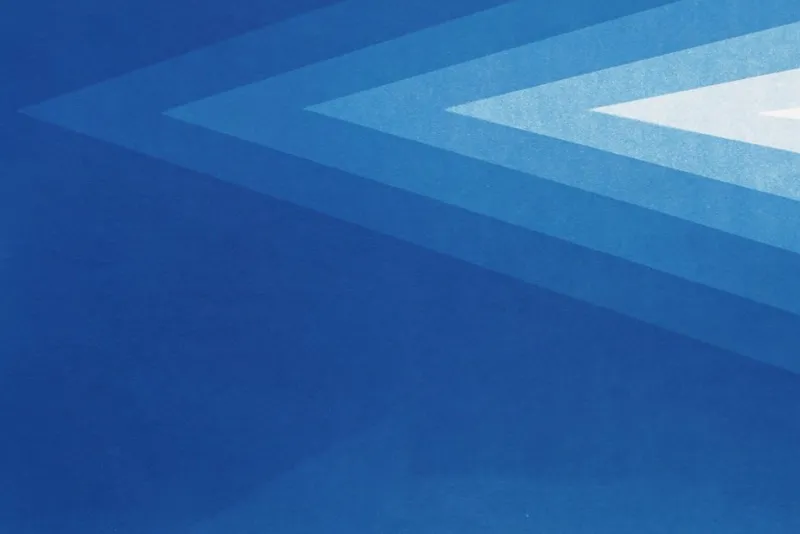 Hot Pamono Kind of Cyan, Geometric Blue Diamond Diptych, Cyanotype, 2025
