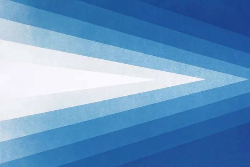 Hot Pamono Kind of Cyan, Geometric Blue Diamond Diptych, Cyanotype, 2025