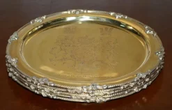Best Pamono King George Auguseue Frederick Arms Gilt Sterling Silver-Plated Tray
