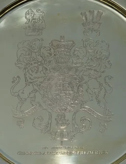 Best Pamono King George Auguseue Frederick Arms Gilt Sterling Silver-Plated Tray
