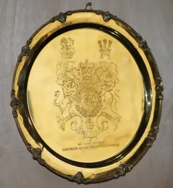 Best Pamono King George Auguseue Frederick Arms Gilt Sterling Silver-Plated Tray
