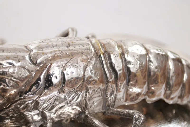 Pamono King Size Lobsters Dish in Silver-Plating by Franco Lapini, 1970s> Serving Dishes