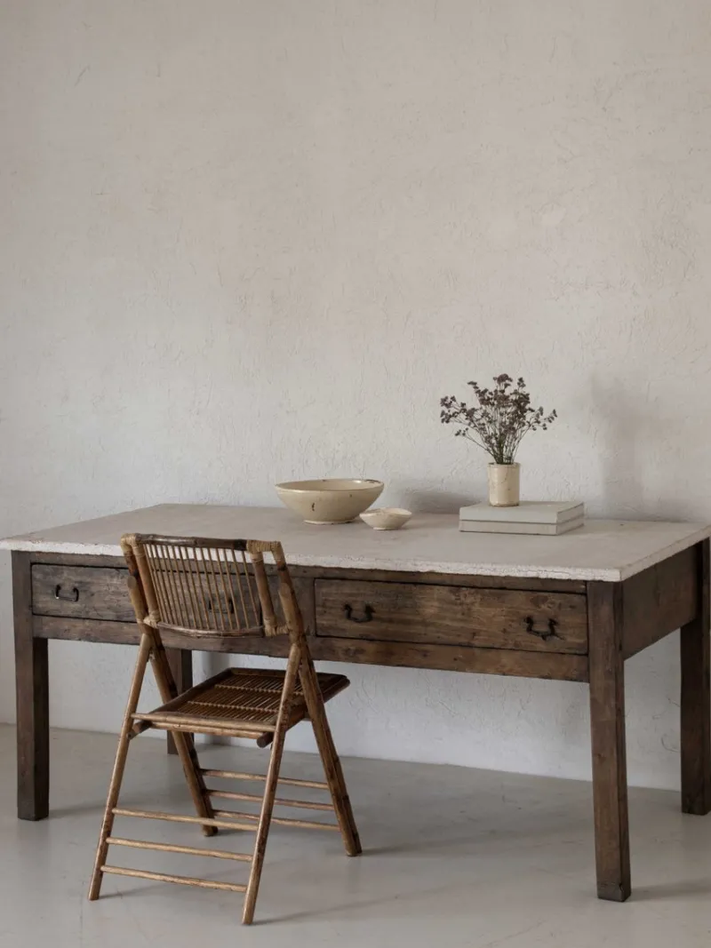 Pamono Kitchen Counter with Stone Top> Worktables & Workbenches