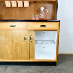 Pamono Kitchen Cupboard with Red Formica Top from Baumann Möbel, 1960s><noscript><img width=