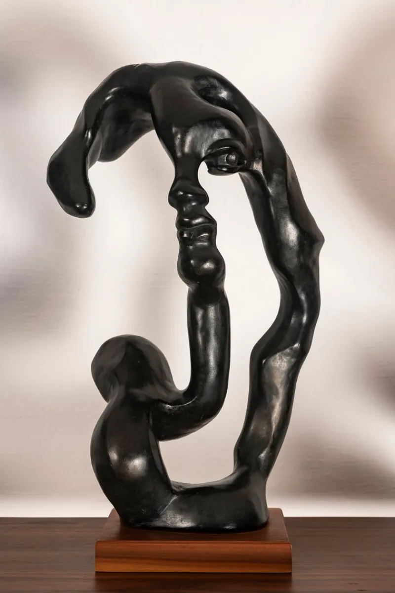 Pamono Klara Sever, Sculpture of a Woman in with Black Patina, 1979, Plaster> Abstraction|Sculpture