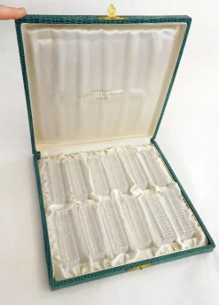 Online Pamono Knife Holders Cut Into Small Facets in Lorraine Crystal, 1950s, Set of 12
