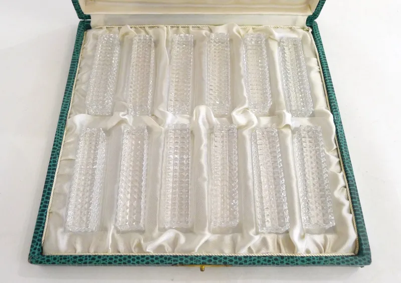 Online Pamono Knife Holders Cut Into Small Facets in Lorraine Crystal, 1950s, Set of 12