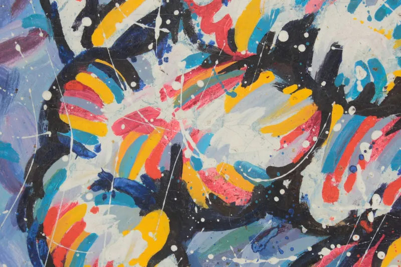Outlet Pamono Komarov Vitali, Abstract Neo-Expressionist Composition, 1990, Oil on Canvas