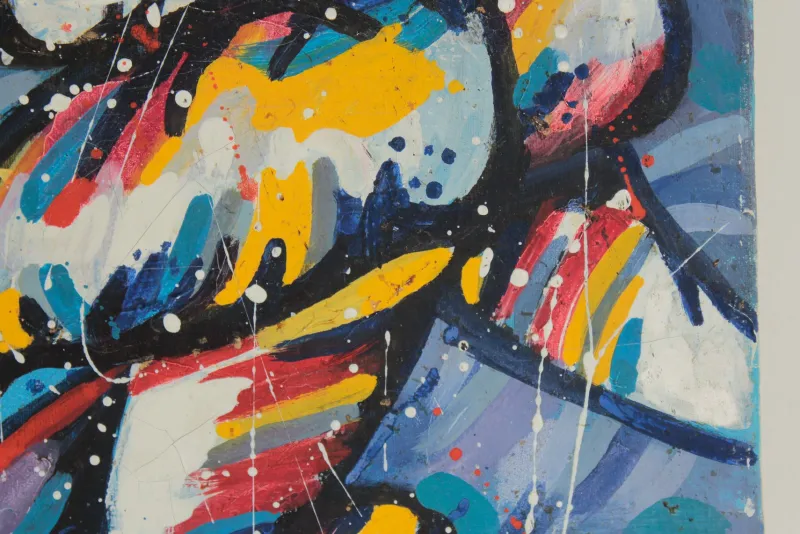 Outlet Pamono Komarov Vitali, Abstract Neo-Expressionist Composition, 1990, Oil on Canvas