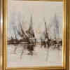 Clearance Pamono Kris Ewald, Boats, 1970s, Oil on Canvas, Framed