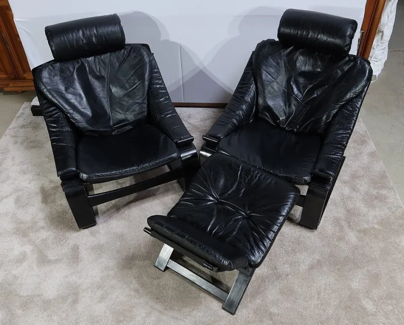 Pamono Kroken Lounge Set by Ake Fribyter for Nelo, 1974, Set of 3> Living Room Sets