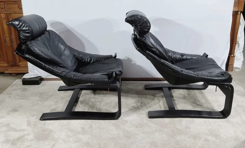 Pamono Kroken Lounge Set by Ake Fribyter for Nelo, 1974, Set of 3> Living Room Sets