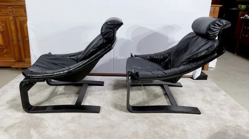 Pamono Kroken Lounge Set by Ake Fribyter for Nelo, 1974, Set of 3> Living Room Sets