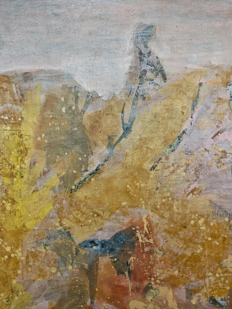 Pamono Krsta Andrejevic, Abstract Landscape, 1961, Oil on Canvas, Framed> Painting