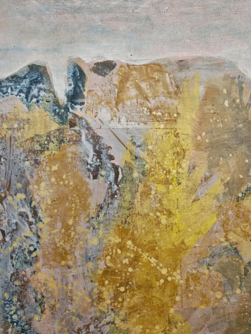 Pamono Krsta Andrejevic, Abstract Landscape, 1961, Oil on Canvas, Framed> Painting