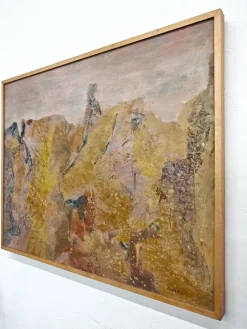 Pamono Krsta Andrejevic, Abstract Landscape, 1961, Oil on Canvas, Framed><noscript><img width=