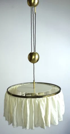 Outlet Pamono Kugelzug Pendant Lamp in Silk by Adolf Loos for J.T. Kalmar, 1955