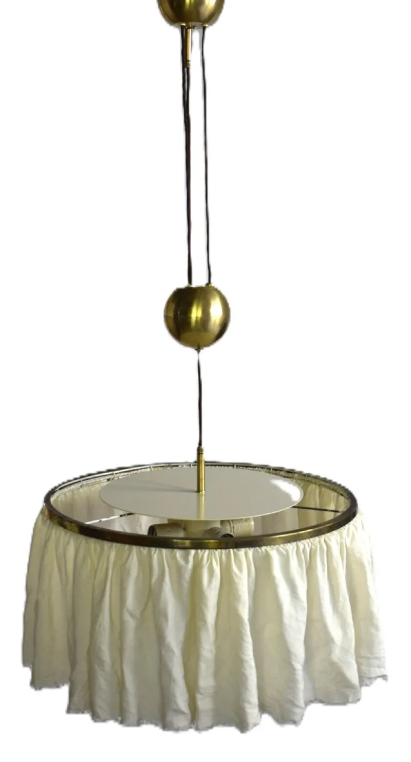 Outlet Pamono Kugelzug Pendant Lamp in Silk by Adolf Loos for J.T. Kalmar, 1955
