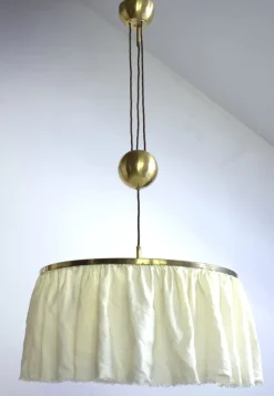 Outlet Pamono Kugelzug Pendant Lamp in Silk by Adolf Loos for J.T. Kalmar, 1955