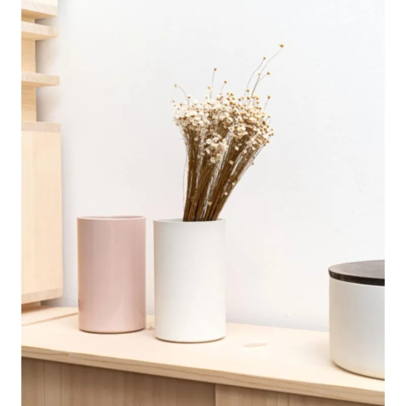 Pamono Kula Wine Cooler in Dusky Pink Glazed Porcelain by Frau Caze> Tabletop|Ice Buckets & Wine Coolers