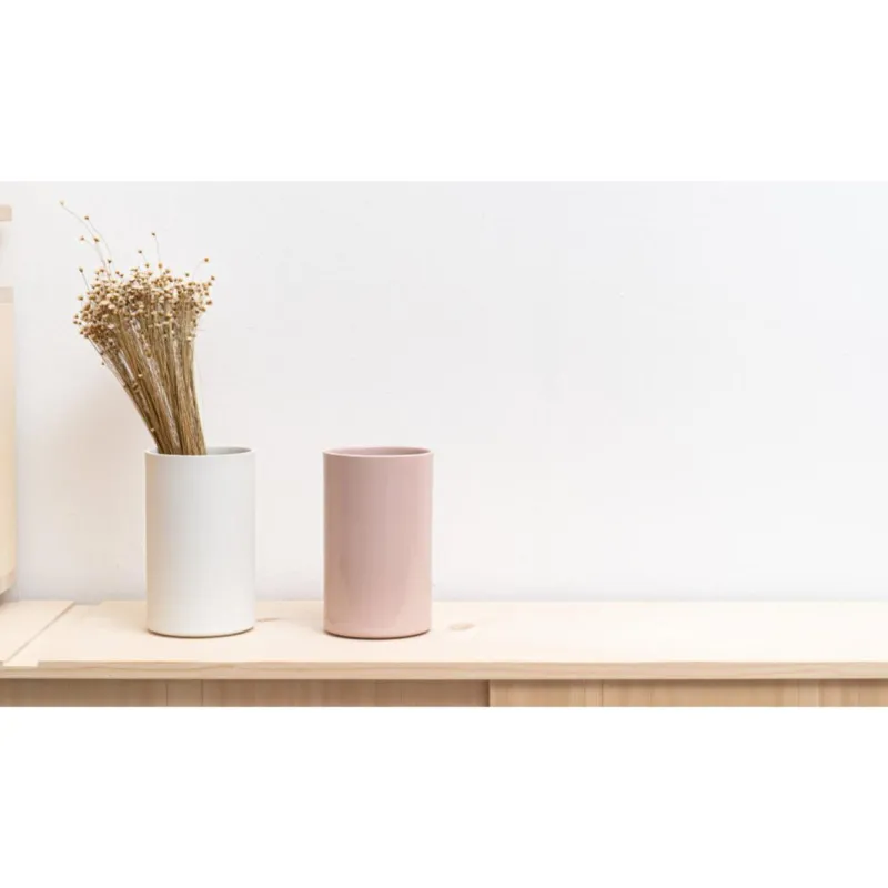 Pamono Kula Wine Cooler in Dusky Pink Glazed Porcelain by Frau Caze> Tabletop|Ice Buckets & Wine Coolers