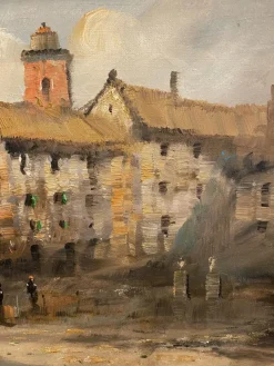 Pamono L. Cargnel, Village Scene, 20th Century, Oil Painting on Canvas><noscript><img width=